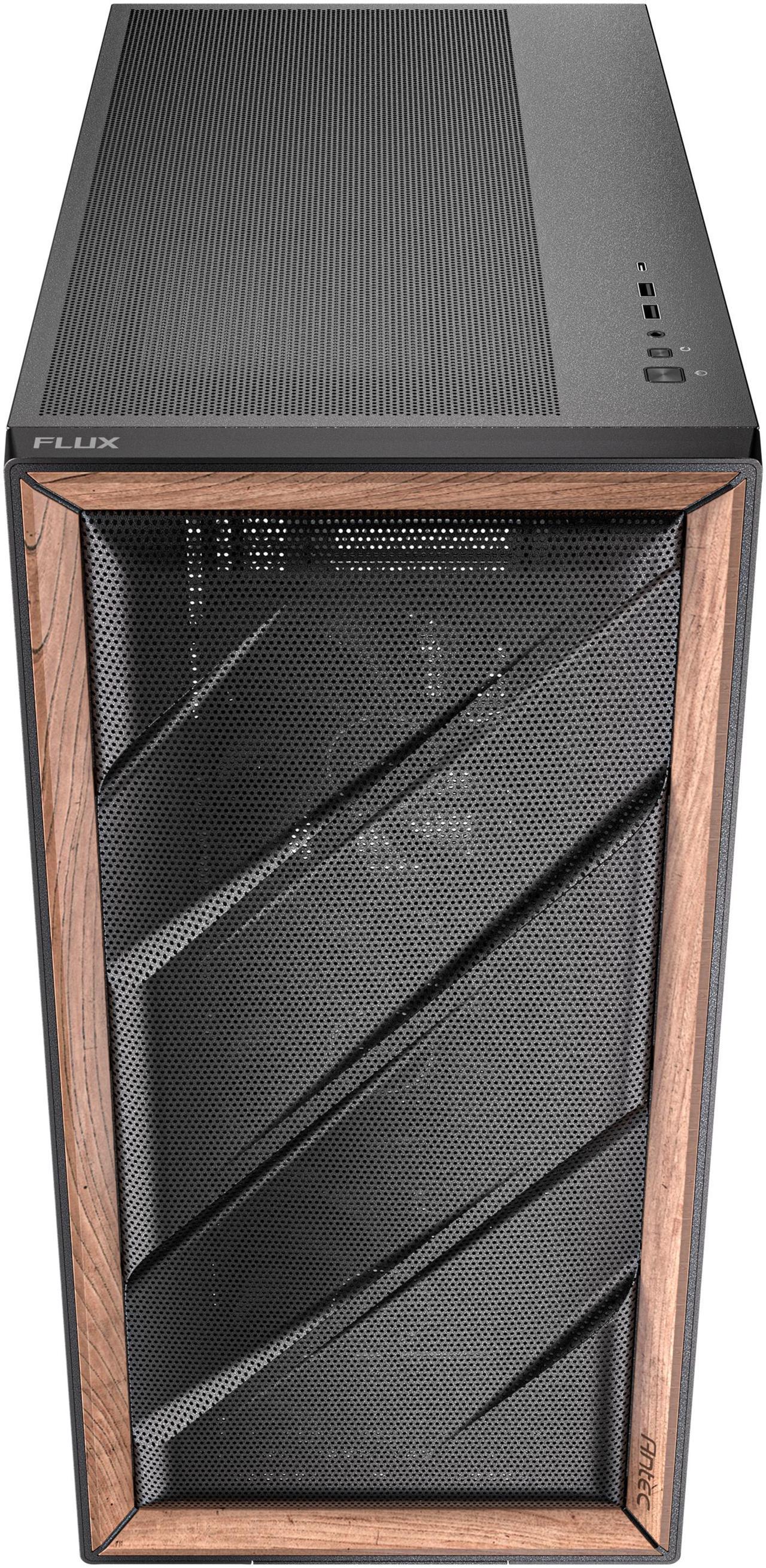Alt view image 12 of 15 - Antec FLUX SE, Sound-Dampening Side Panels, 5 x PWM Fans Included, Front Panel with Walnut Wood, type-C, 420mm Radiator& Back Connect Motherboard Support, Silent Case, Mid E-ATX Tower PC Case