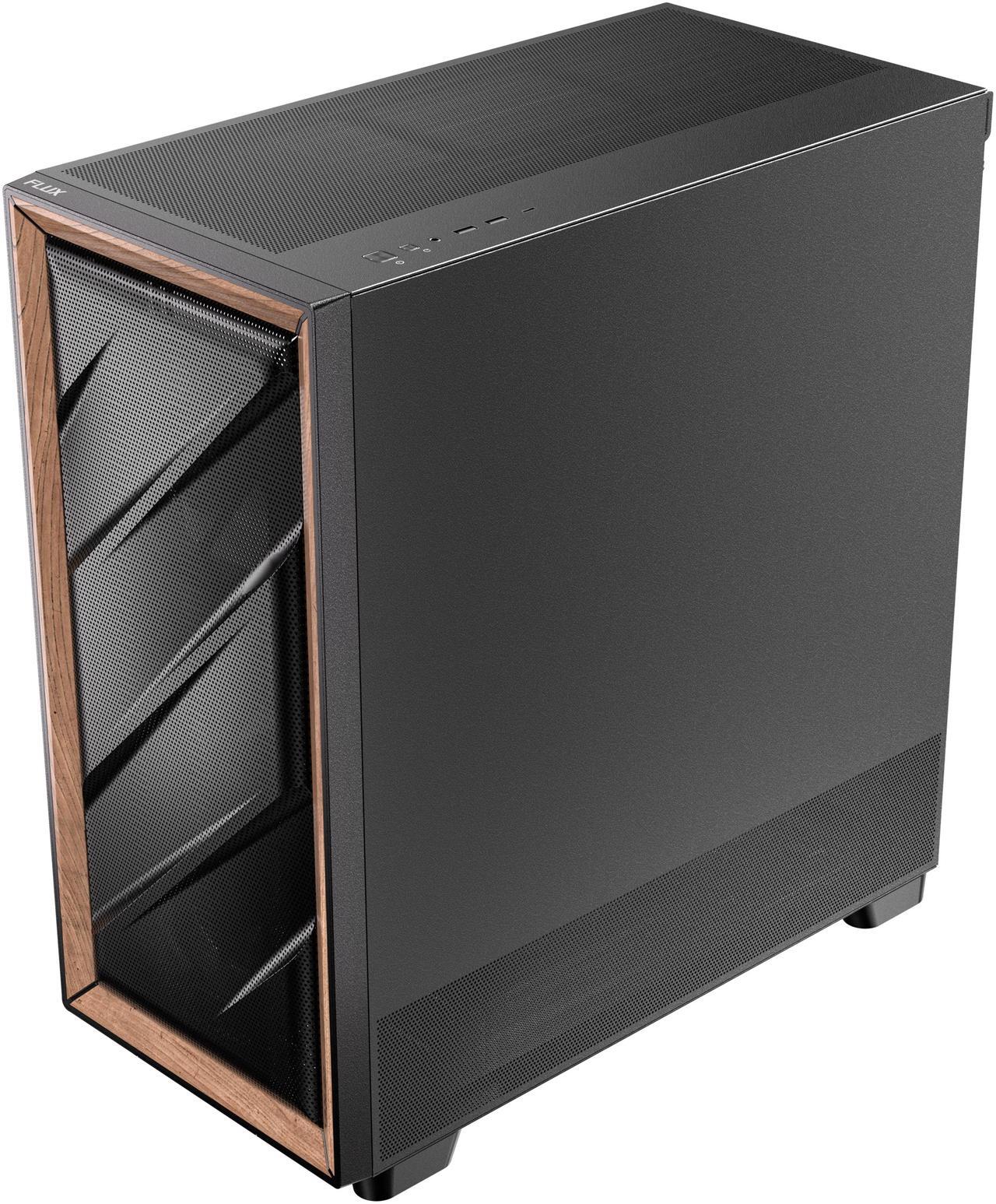 Alt view image 13 of 15 - Antec FLUX SE, Sound-Dampening Side Panels, 5 x PWM Fans Included, Front Panel with Walnut Wood, type-C, 420mm Radiator& Back Connect Motherboard Support, Silent Case, Mid E-ATX Tower PC Case