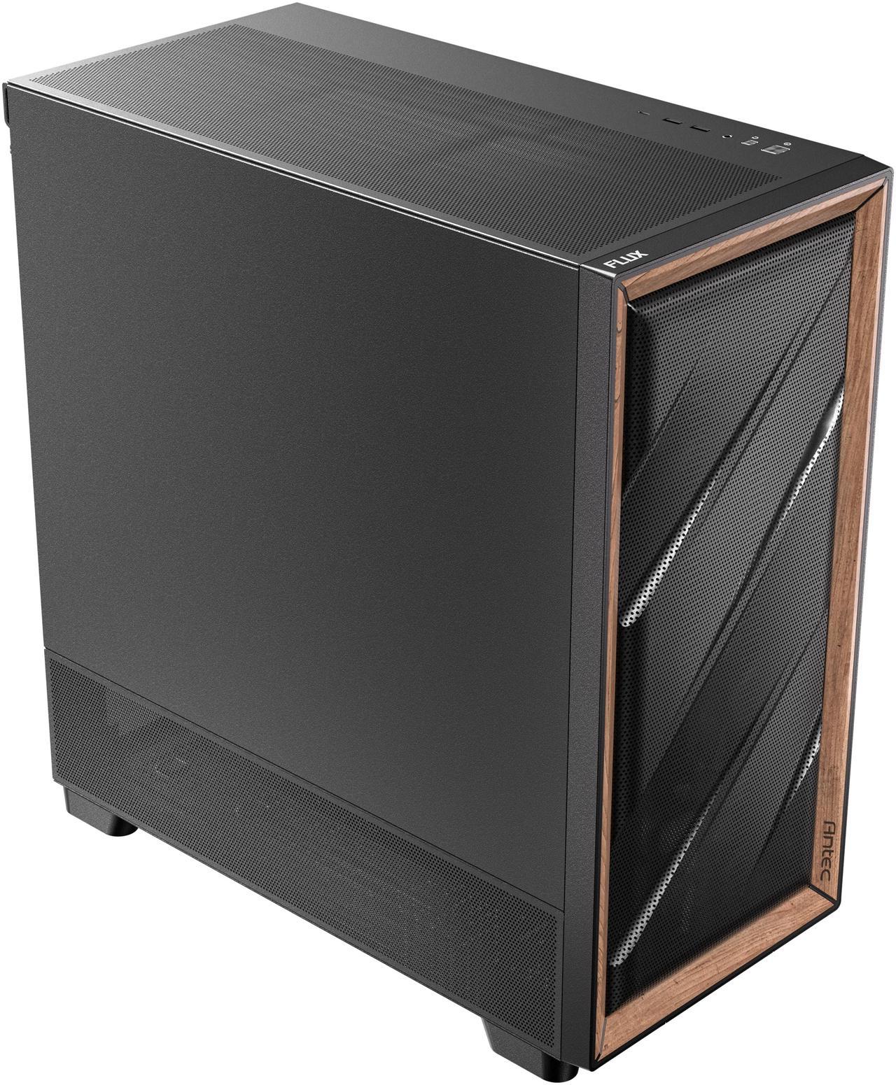 Alt view image 14 of 15 - Antec FLUX SE, Sound-Dampening Side Panels, 5 x PWM Fans Included, Front Panel with Walnut Wood, type-C, 420mm Radiator& Back Connect Motherboard Support, Silent Case, Mid E-ATX Tower PC Case