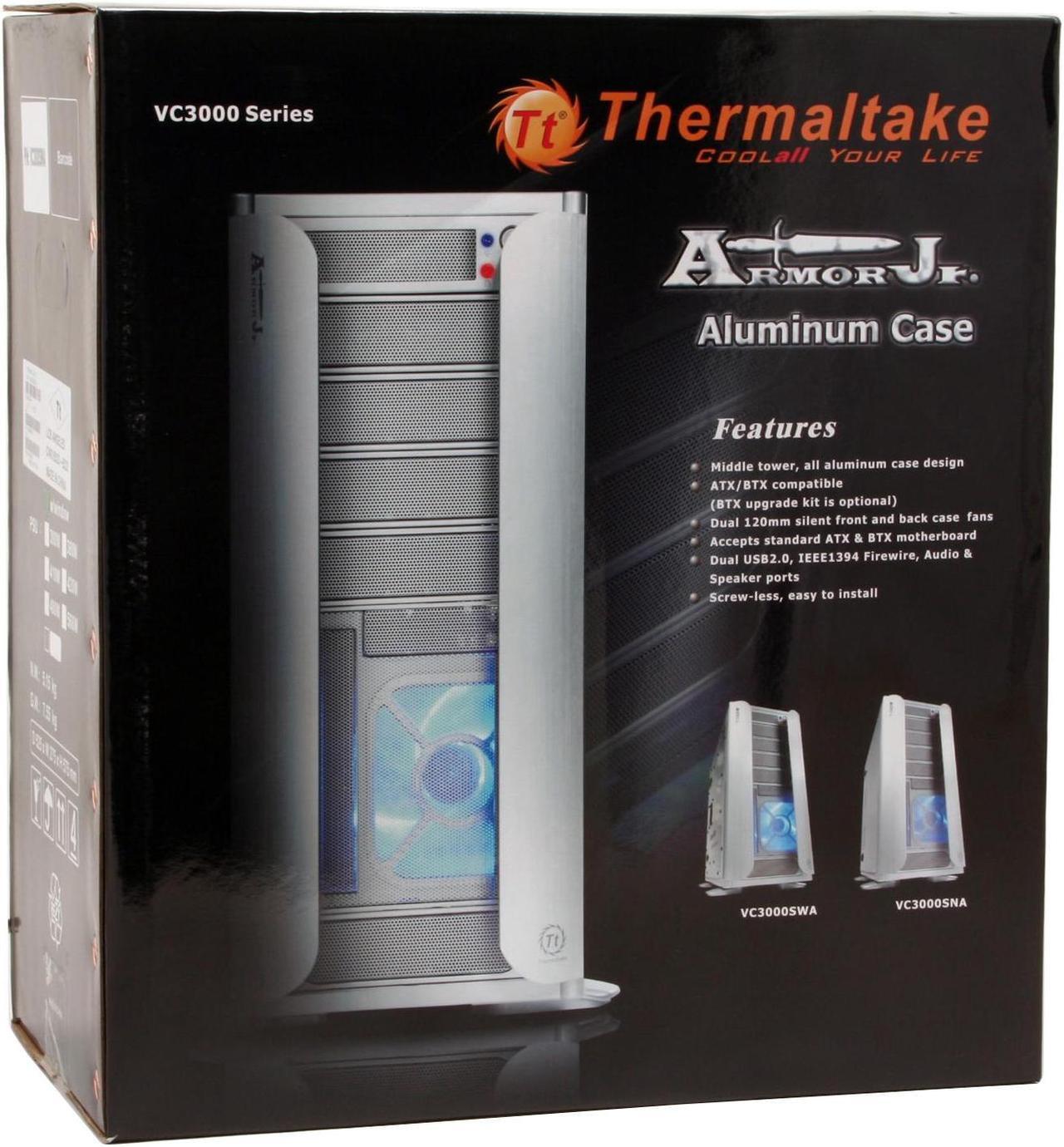 Alt view image 15 of 15 - Thermaltake Armor Jr VC3000SWA Silver Aluminum ATX Mid Tower Computer Case
