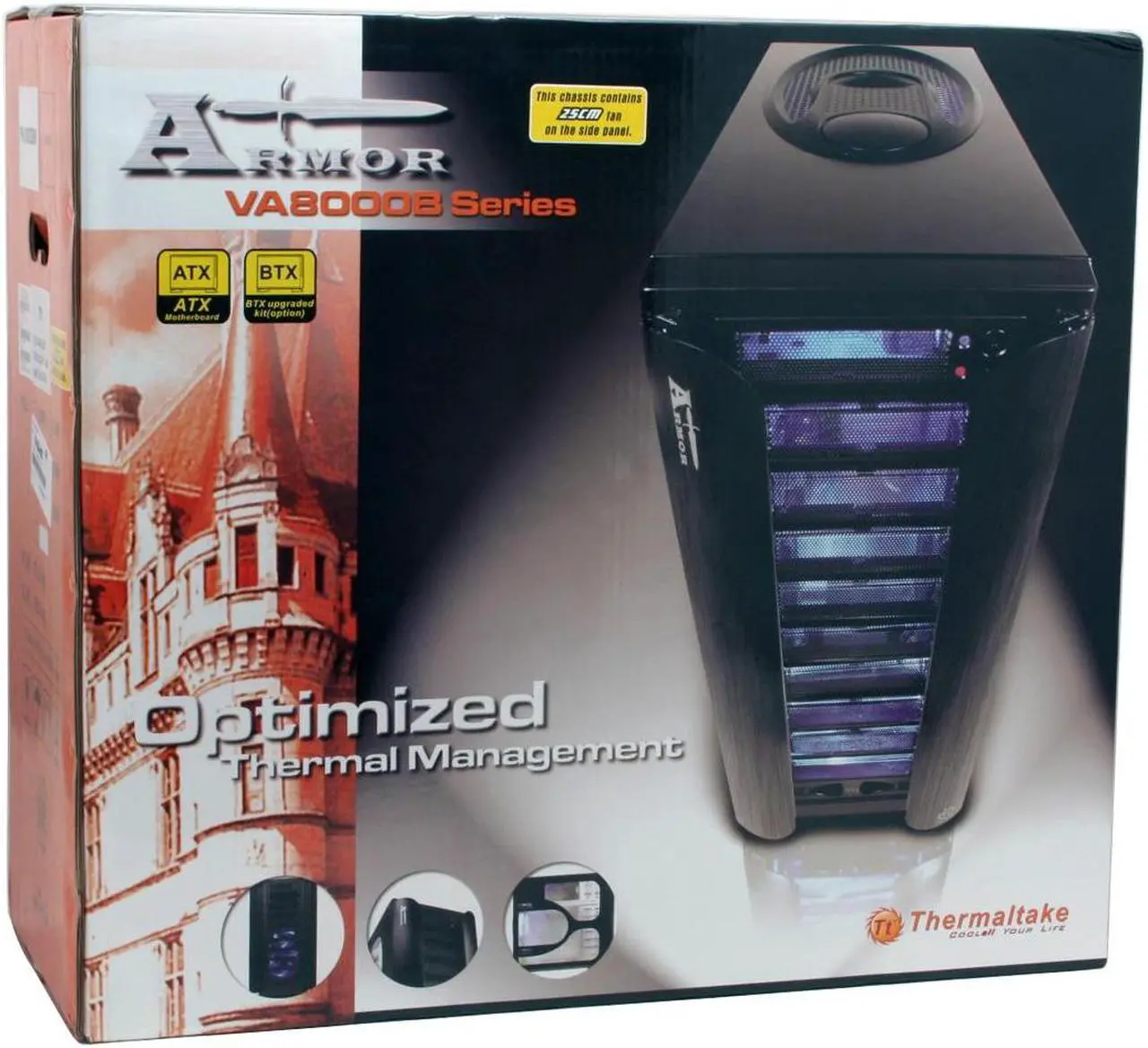 Alt view image 16 of 16 - Thermaltake Armor Series VA8003BWS Black Full Tower Case w/ 25CM Fan
