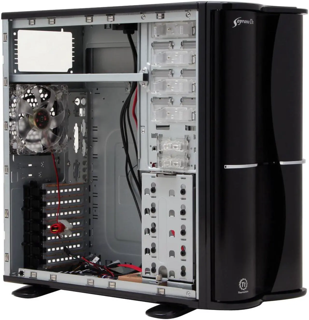 Alt view image 12 of 14 - Thermaltake Soprano DX VE7000BWS Black 0.8mm SECC Chassis/ Aluminum Front Bezel ATX Mid Tower Computer Case