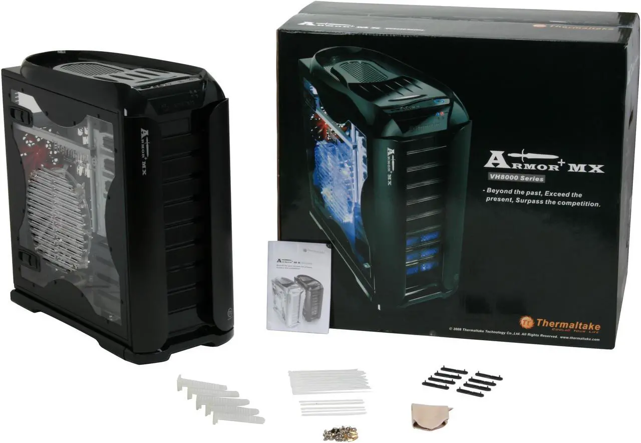 Alt view image 14 of 14 - Thermaltake Armor+MX VH8000BWS Black Aluminum / Steel ATX Mid Tower Computer Case