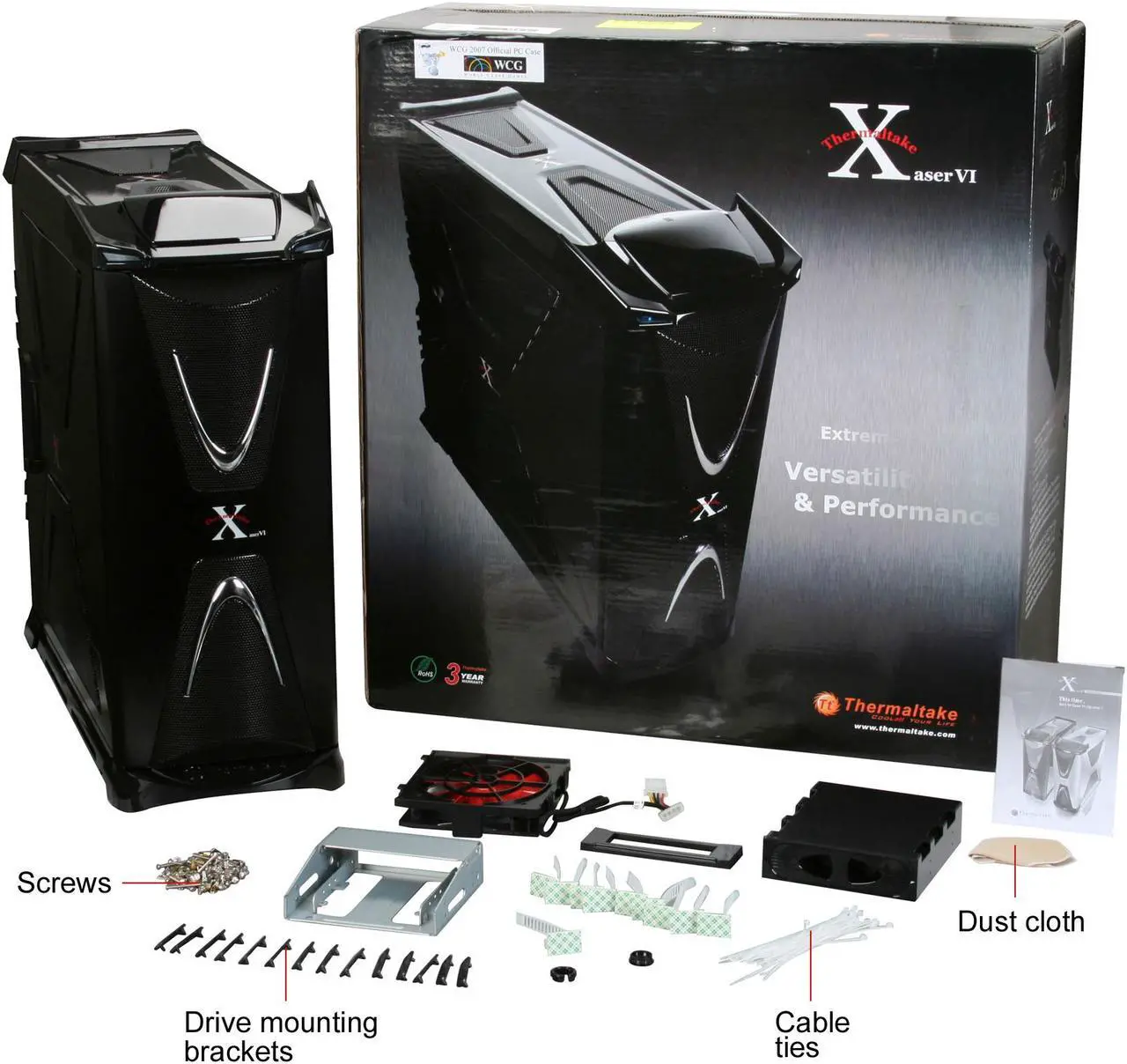 Alt view image 13 of 13 - Thermaltake Xaser VI VG4000BNSB Black Aluminum ATX Full Tower Computer Case