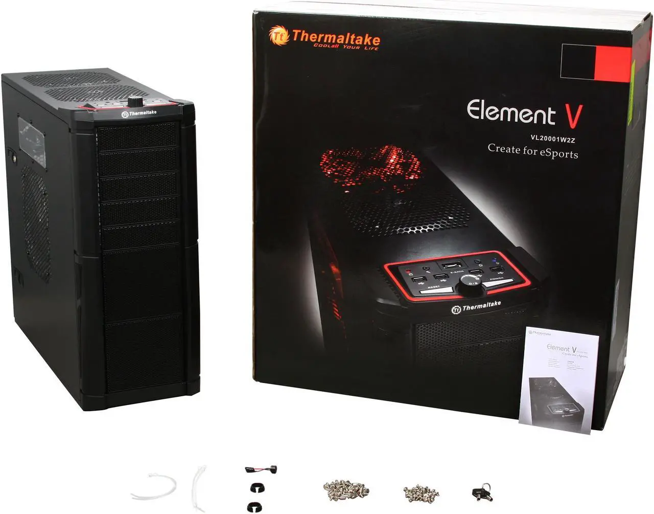 Alt view image 13 of 13 - Thermaltake Element V VL20001W2Z Black Steel SECC / Plastic ATX Full Tower Computer Case