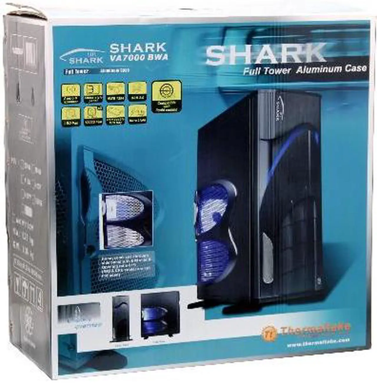 Alt view image 13 of 13 - Thermaltake SHARK VA7000BWA Black Aluminum ATX Full Tower Computer Case