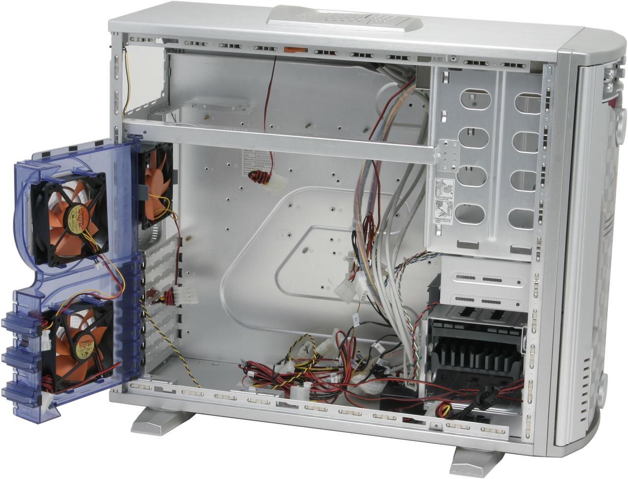 Alt view image 11 of 13 - Thermaltake Xaser V Damier Silver Chassis 1.0 mm All aluminum made Front Door Aluminum made ATX Mid Tower Computer Case