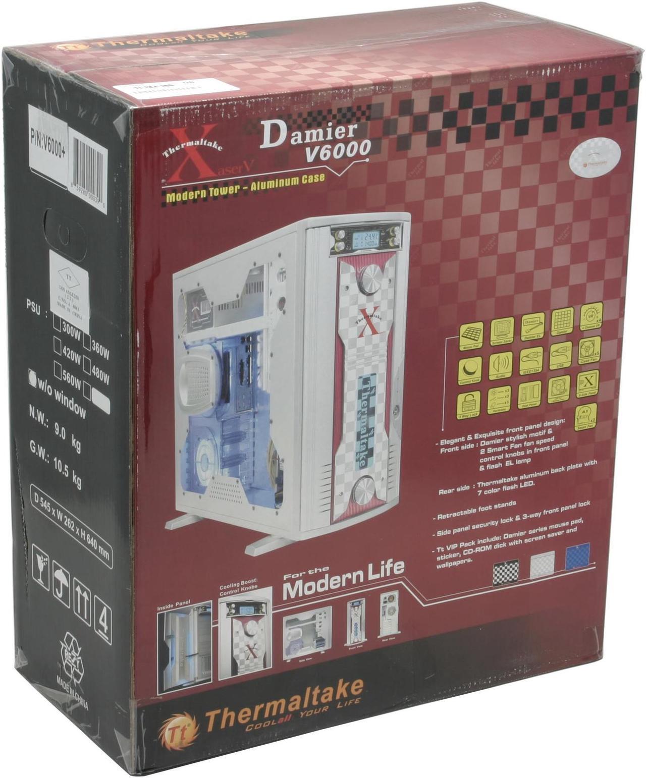 Alt view image 13 of 13 - Thermaltake Xaser V Damier Silver Chassis 1.0 mm All aluminum made Front Door Aluminum made ATX Mid Tower Computer Case
