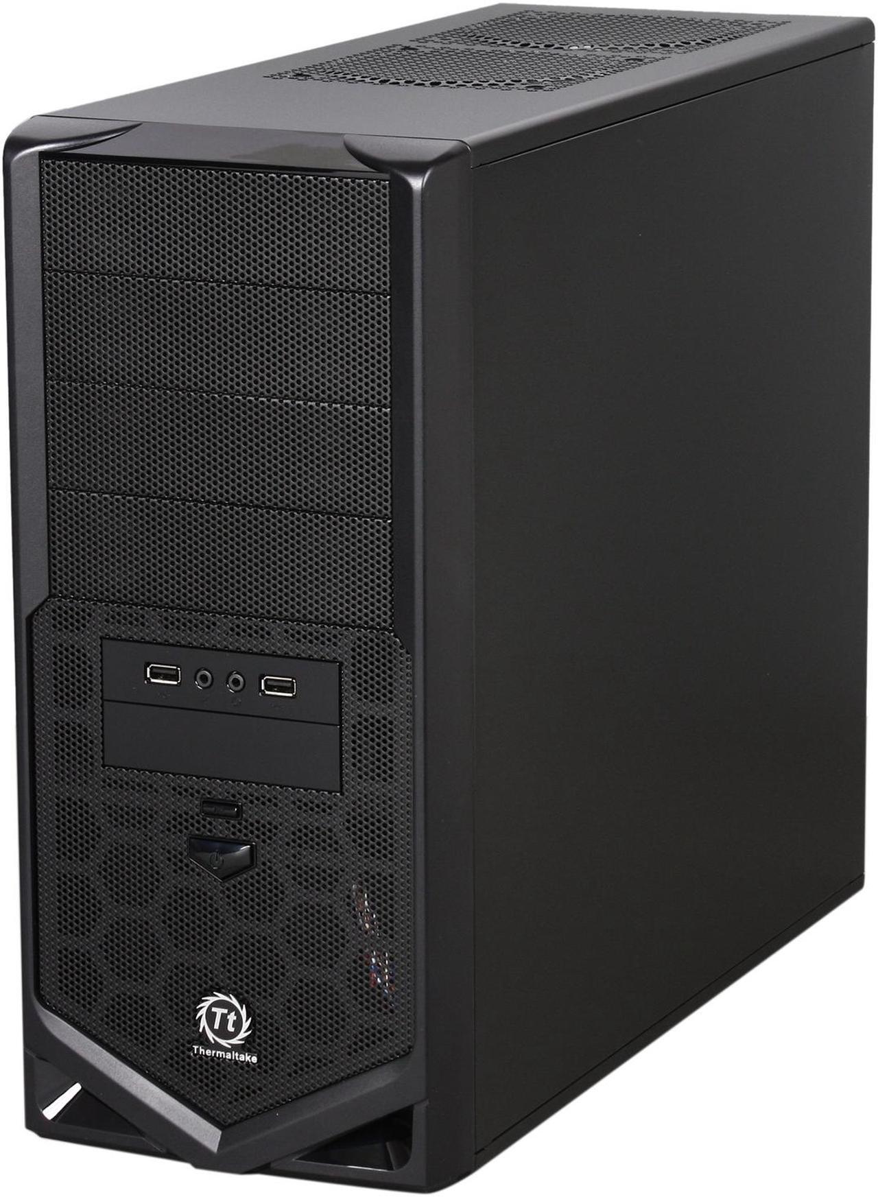 Alt view image 3 of 10 - Thermaltake V4 Black Edition Gaming Chassis Mid Tower Steel Computer Case Fully Black Powdered Interior VM30001W2Z