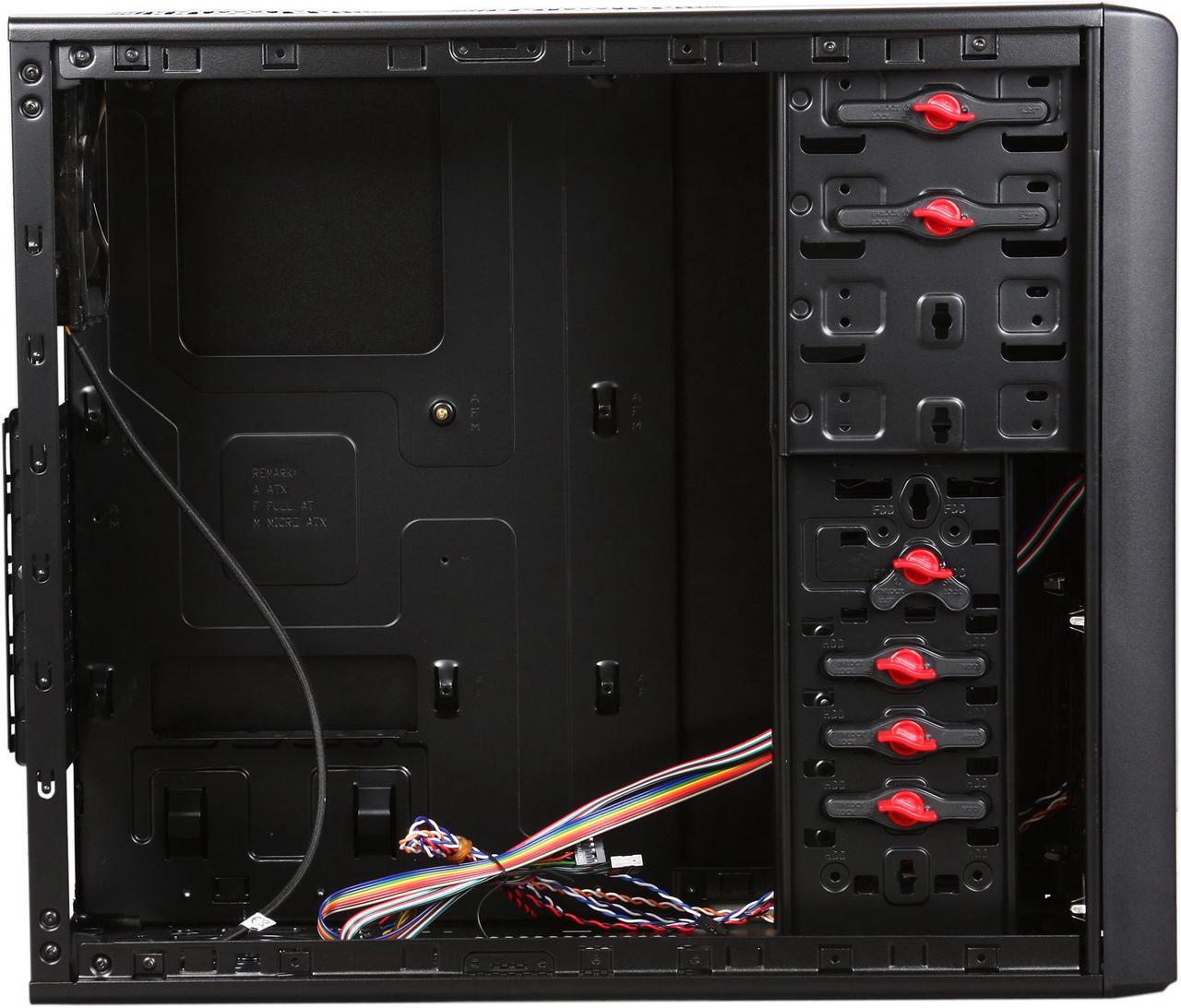 Alt view image 6 of 10 - Thermaltake V4 Black Edition Gaming Chassis Mid Tower Steel Computer Case Fully Black Powdered Interior VM30001W2Z