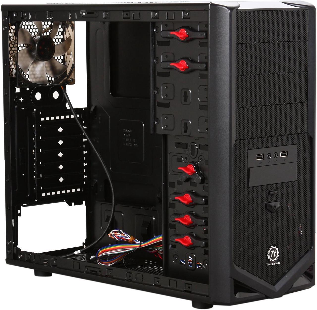 Alt view image 7 of 10 - Thermaltake V4 Black Edition Gaming Chassis Mid Tower Steel Computer Case Fully Black Powdered Interior VM30001W2Z