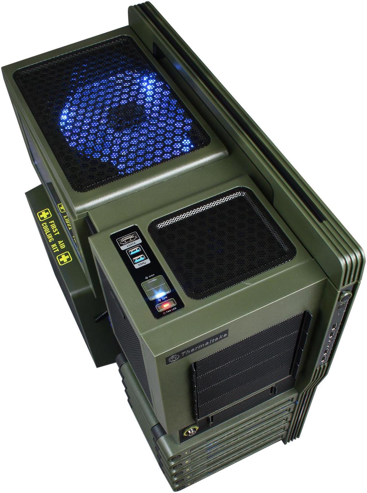 Alt view image 5 of 10 - Thermaltake Level 10 GT BATTLE EDITION VN10008W2N Green and Black SECC / Plastic ATX Full Tower Computer Case