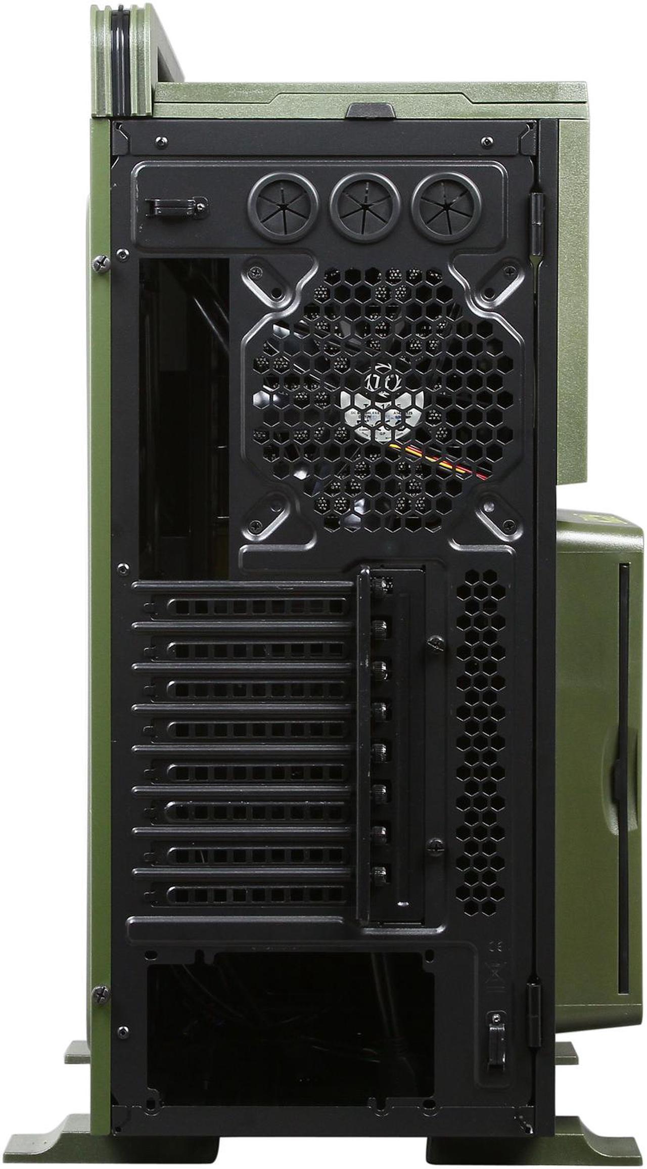 Alt view image 9 of 10 - Thermaltake Level 10 GT BATTLE EDITION VN10008W2N Green and Black SECC / Plastic ATX Full Tower Computer Case