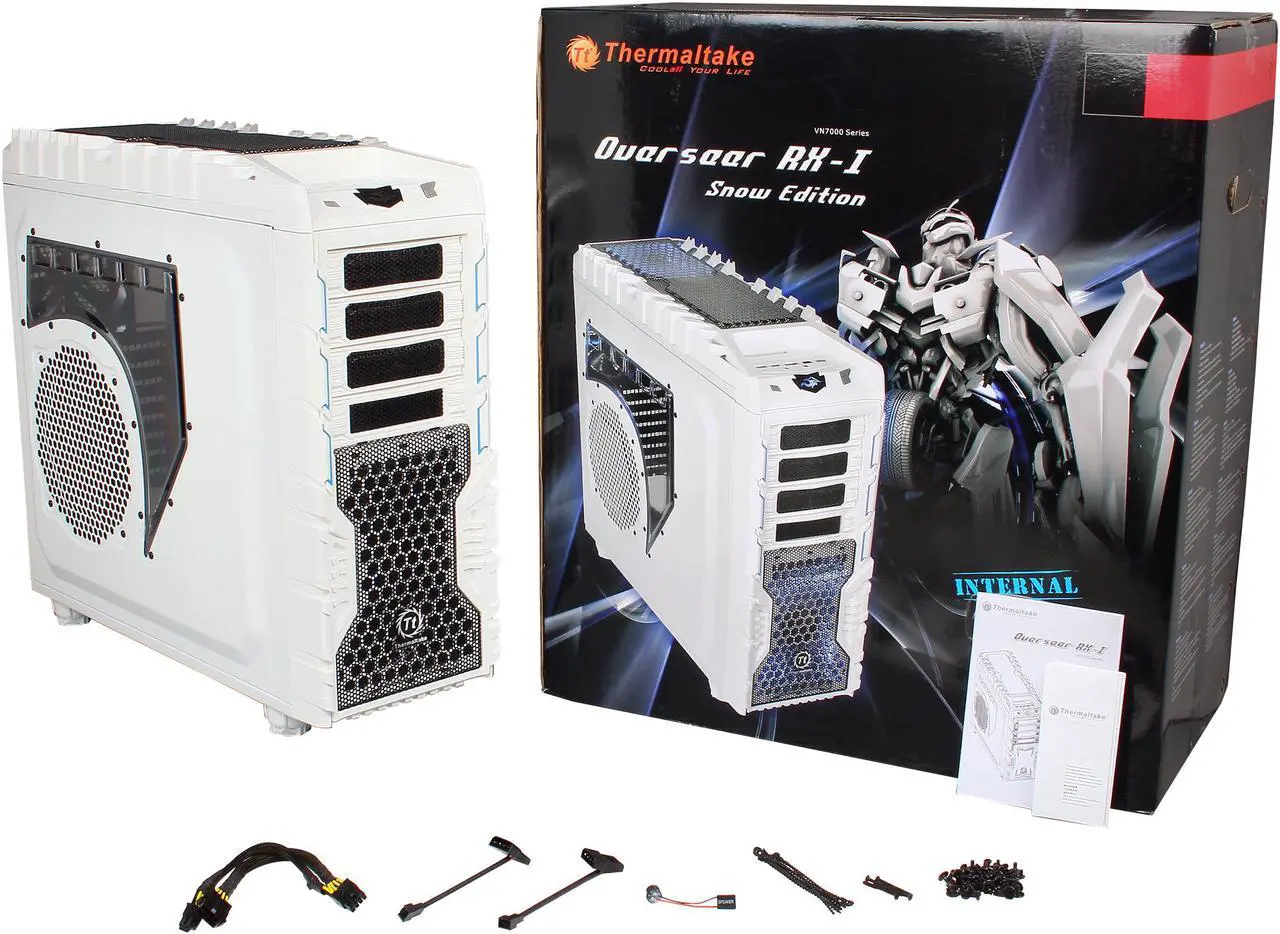 Alt view image 10 of 10 - Thermaltake Overseer RX-I Snow Edition VN700M6W2N White Steel / Plastic ATX Full Tower Computer Case