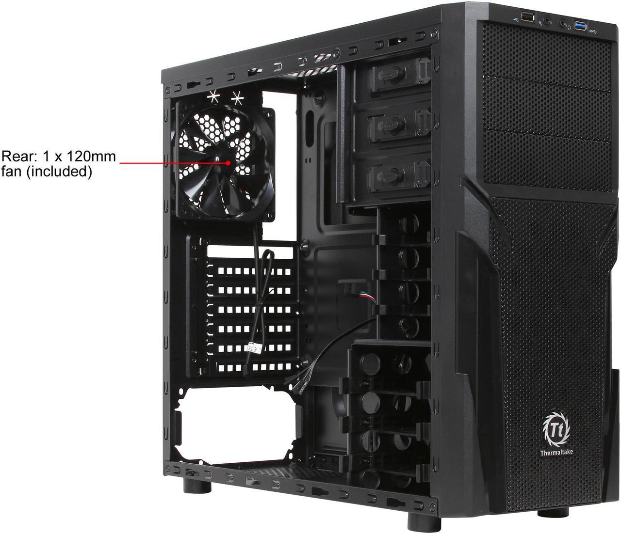 Alt view image 11 of 14 - Thermaltake Versa H21 Mid Tower Computer Case with USB 3.0 and All-Black Interior(CA-1B2-00M1NN-00)