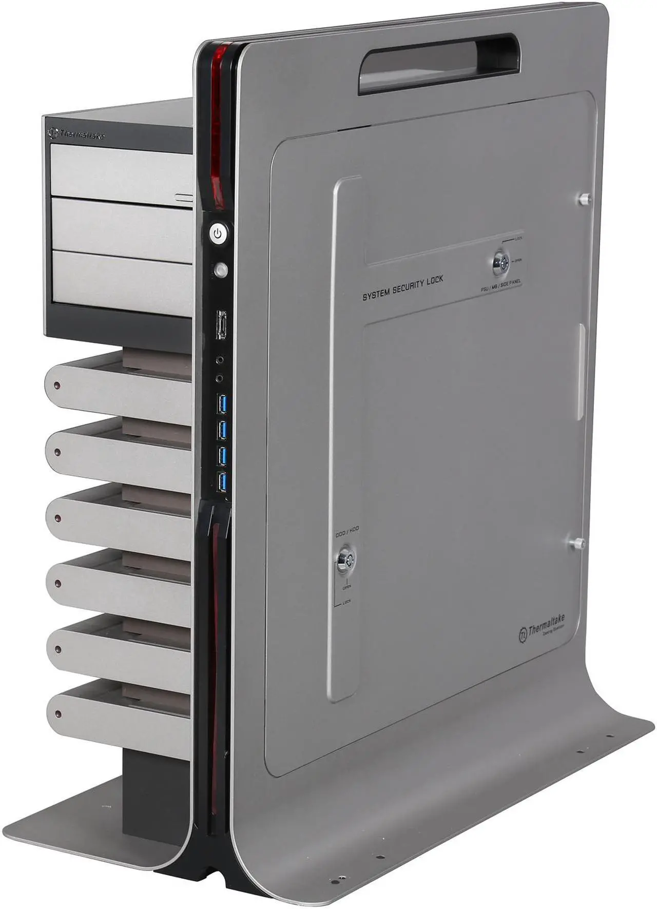 Alt view image 4 of 8 - Thermaltake Level 10 Titanium Edition VL300A9N1N Aluminum USB 3.0 Black / Titanium ATX Gaming Full Tower Computer Case