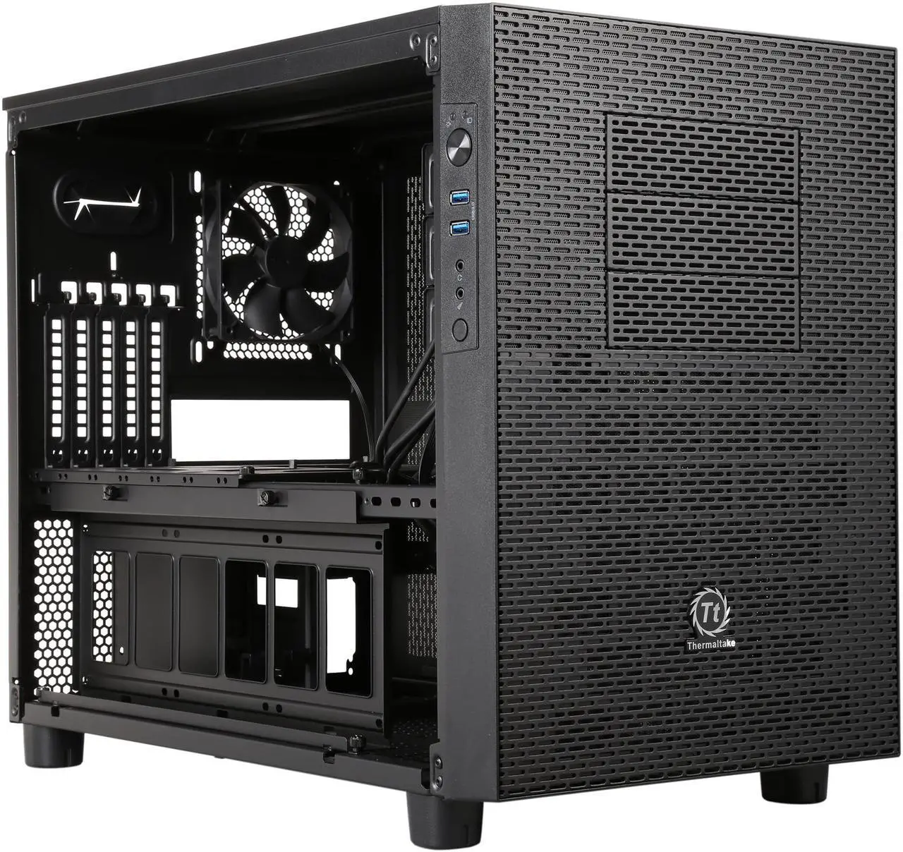 Alt view image 7 of 8 - Thermaltake Core X2 Black Micro ATX Stackable Tt LCS Certified Cube Chassis CA-1D7-00C1WN-00