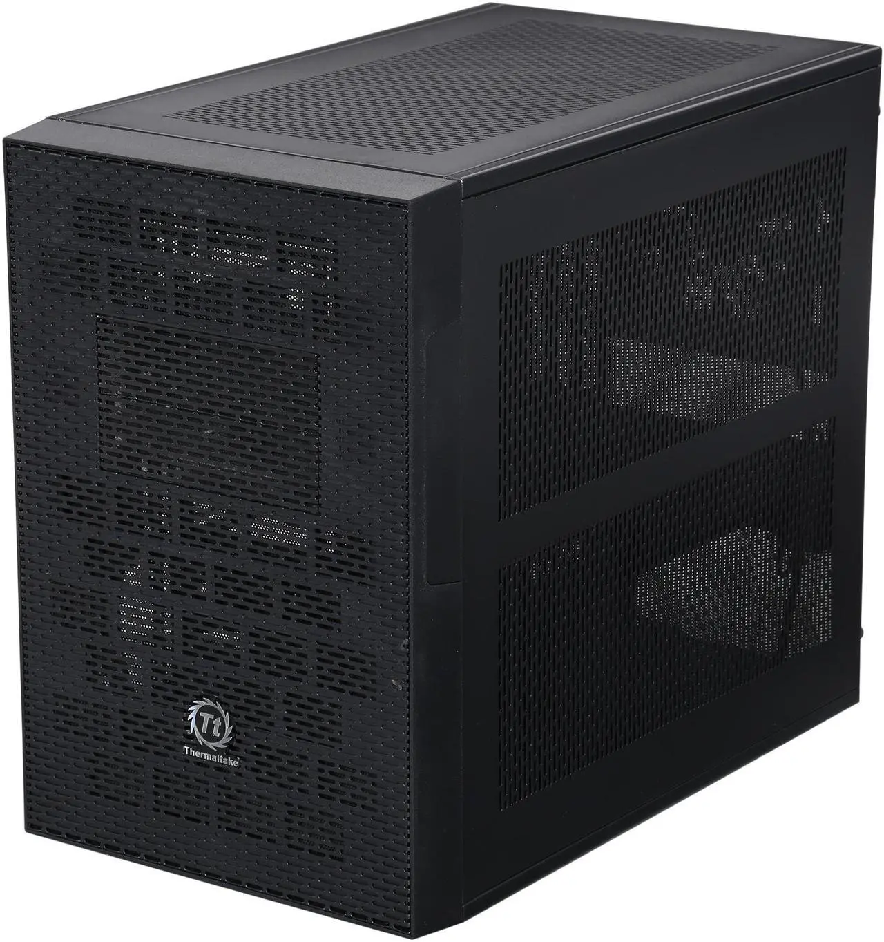 Alt view image 4 of 9 - Thermaltake Core X1 Black Mini ITX Stackable Tt LCS Certified Cube Chassis CA-1D6-00S1WN-00