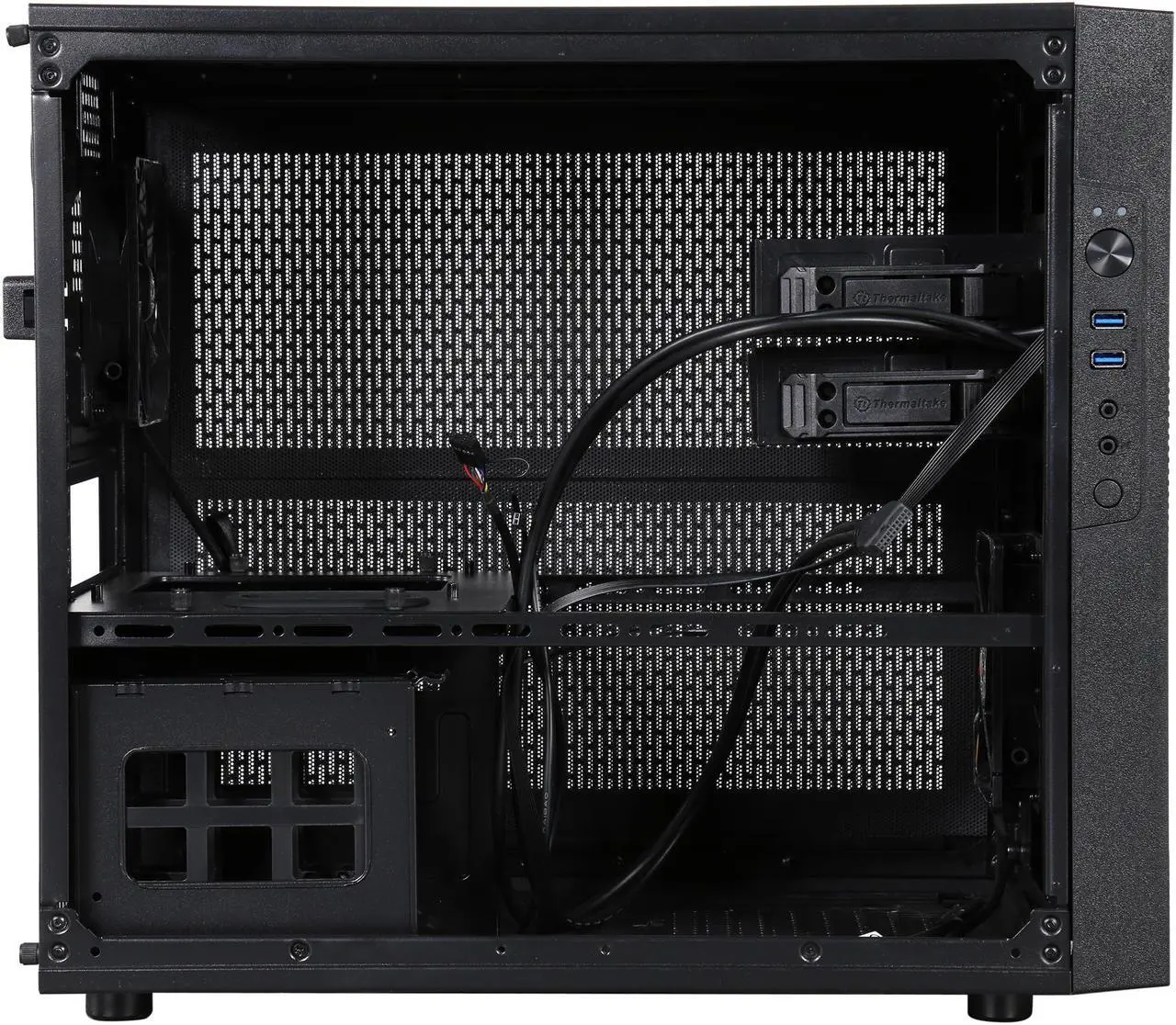Alt view image 8 of 9 - Thermaltake Core X1 Black Mini ITX Stackable Tt LCS Certified Cube Chassis CA-1D6-00S1WN-00
