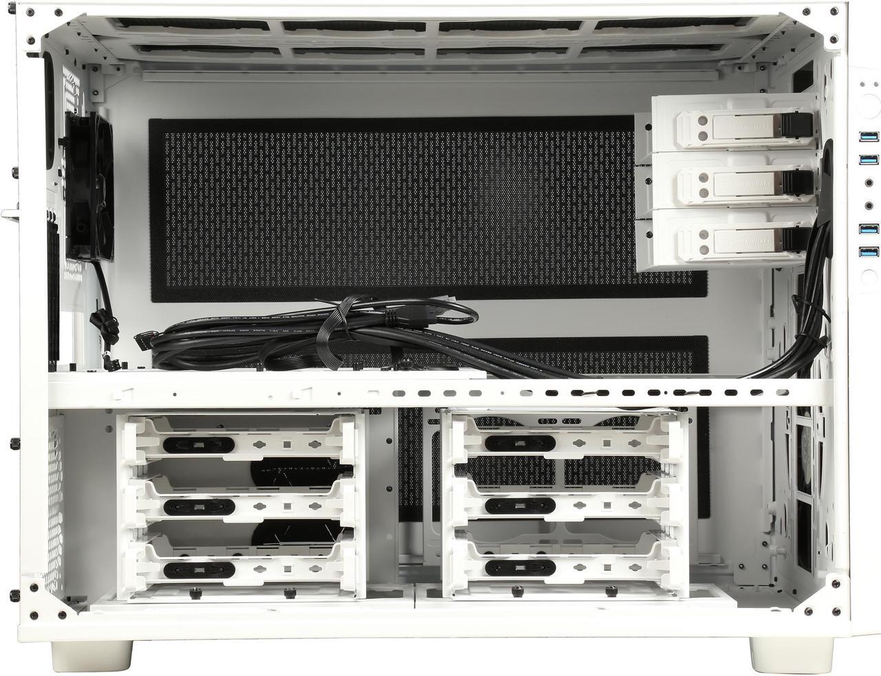 Alt view image 7 of 9 - Thermaltake Core X9 Snow Edition E-ATX Stackable Tt LCS Certified Cube Chassis CA-1D8-00F6WN-00