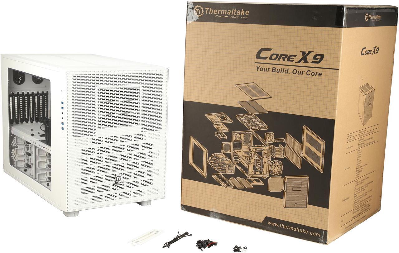 Alt view image 10 of 9 - Thermaltake Core X9 Snow Edition E-ATX Stackable Tt LCS Certified Cube Chassis CA-1D8-00F6WN-00