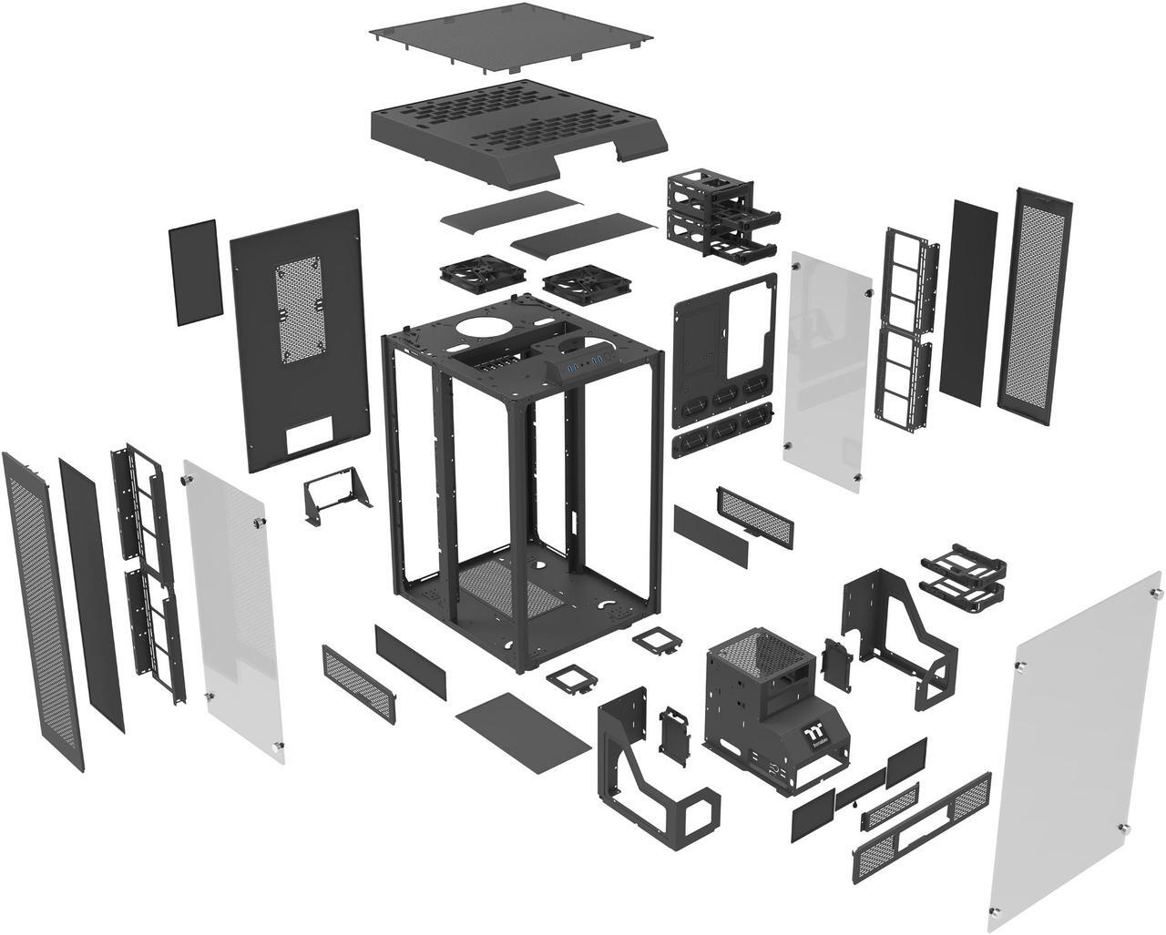 Alt view image 11 of 11 - Thermaltake Tower 900 Black Tempered Glass Fully Modular E-ATX Vertical Super Tower Chassis CA-1H1-00F1WN-00