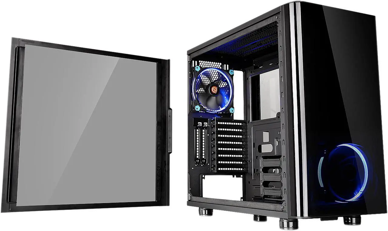 Alt view image 7 of 19 - Thermaltake View 31 Dual Tempered Glass ATX Tt LCS Certified Black Gaming Mid Tower Computer Case CA-1H8-00M1WN-00