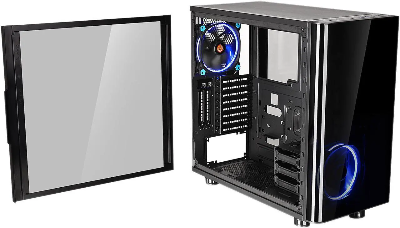 Alt view image 8 of 19 - Thermaltake View 31 Dual Tempered Glass ATX Tt LCS Certified Black Gaming Mid Tower Computer Case CA-1H8-00M1WN-00