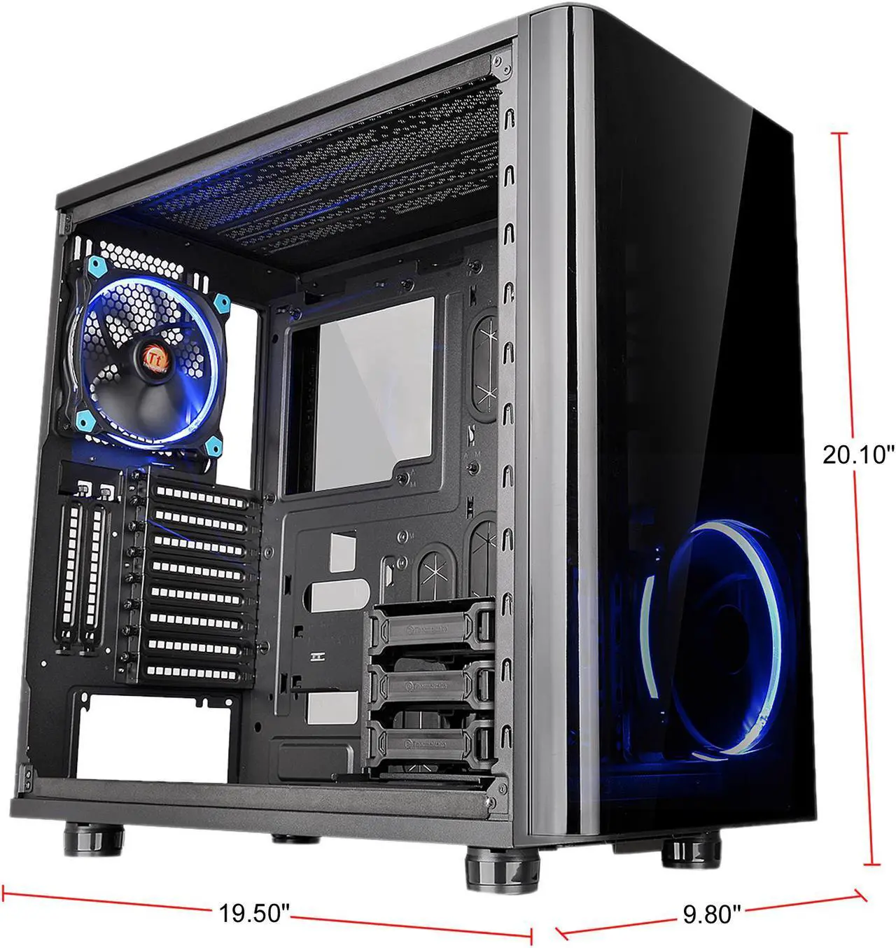Alt view image 15 of 19 - Thermaltake View 31 Dual Tempered Glass ATX Tt LCS Certified Black Gaming Mid Tower Computer Case CA-1H8-00M1WN-00