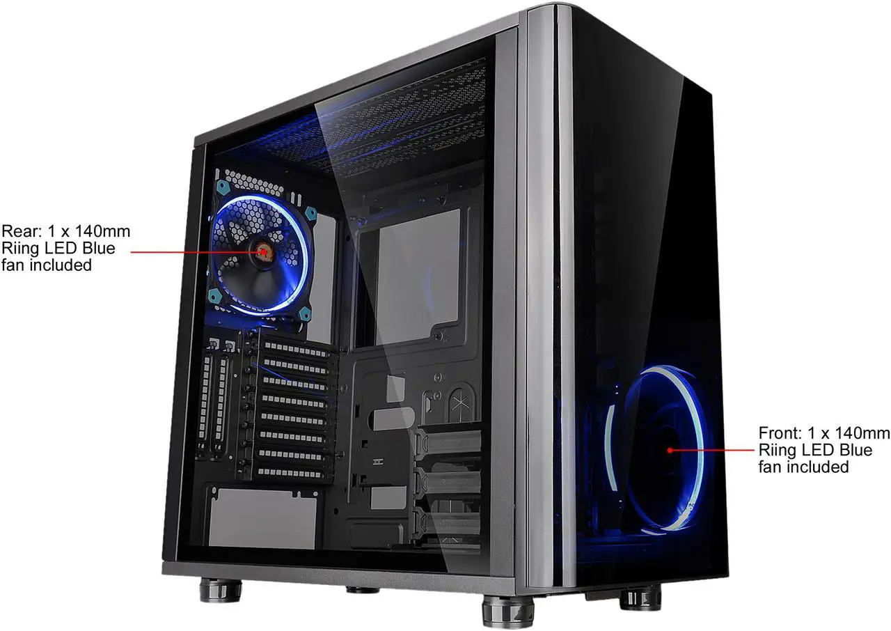 Alt view image 19 of 19 - Thermaltake View 31 Dual Tempered Glass ATX Tt LCS Certified Black Gaming Mid Tower Computer Case CA-1H8-00M1WN-00