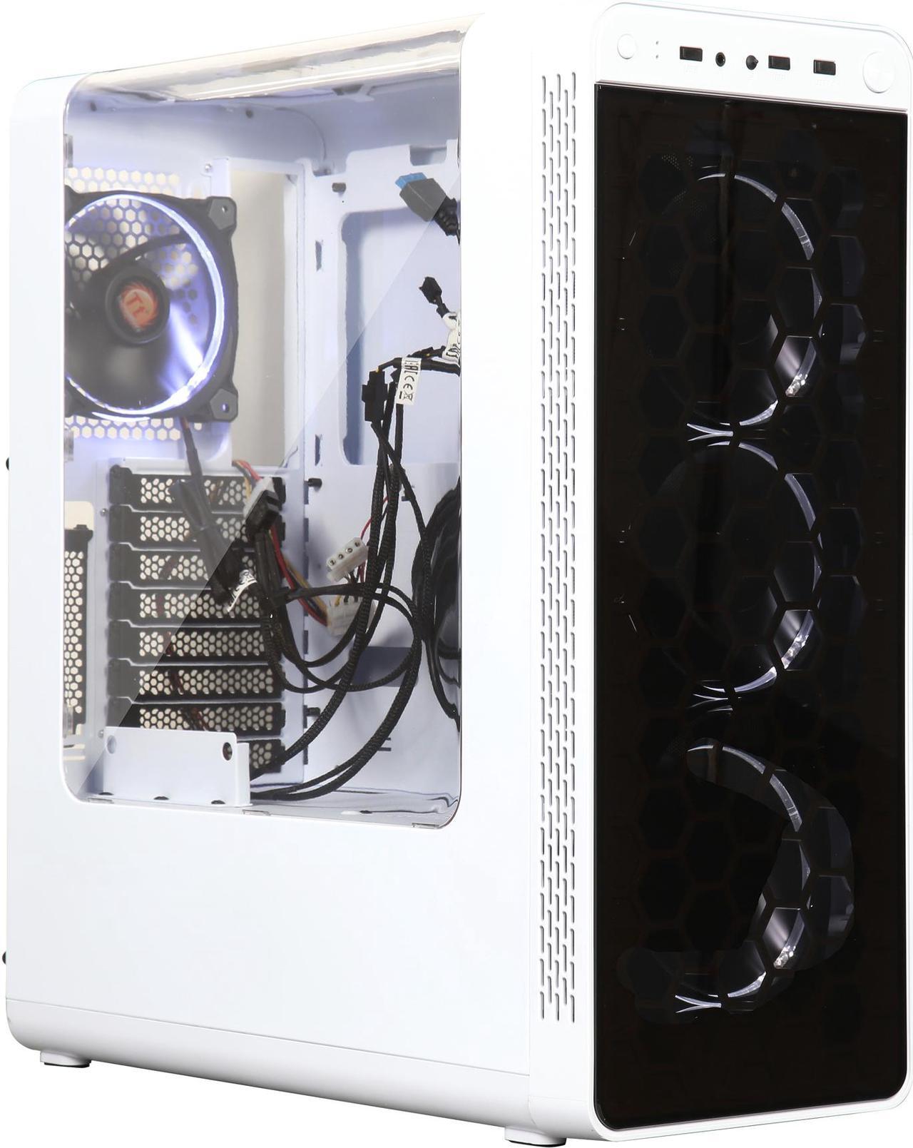 Main image of Thermaltake View 27 Snow ATX Gull Wing Window Tt LCS Certified Gaming Mid Tower Computer Case with 4 x 120mm White Riing Fan CA-1G7-00M6WN-WT