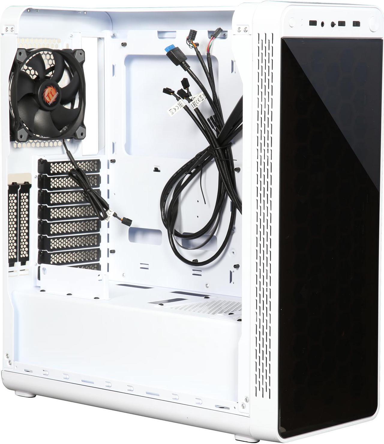 Alt view image 8 of 9 - Thermaltake View 27 Snow ATX Gull Wing Window Tt LCS Certified Gaming Mid Tower Computer Case with 4 x 120mm White Riing Fan CA-1G7-00M6WN-WT