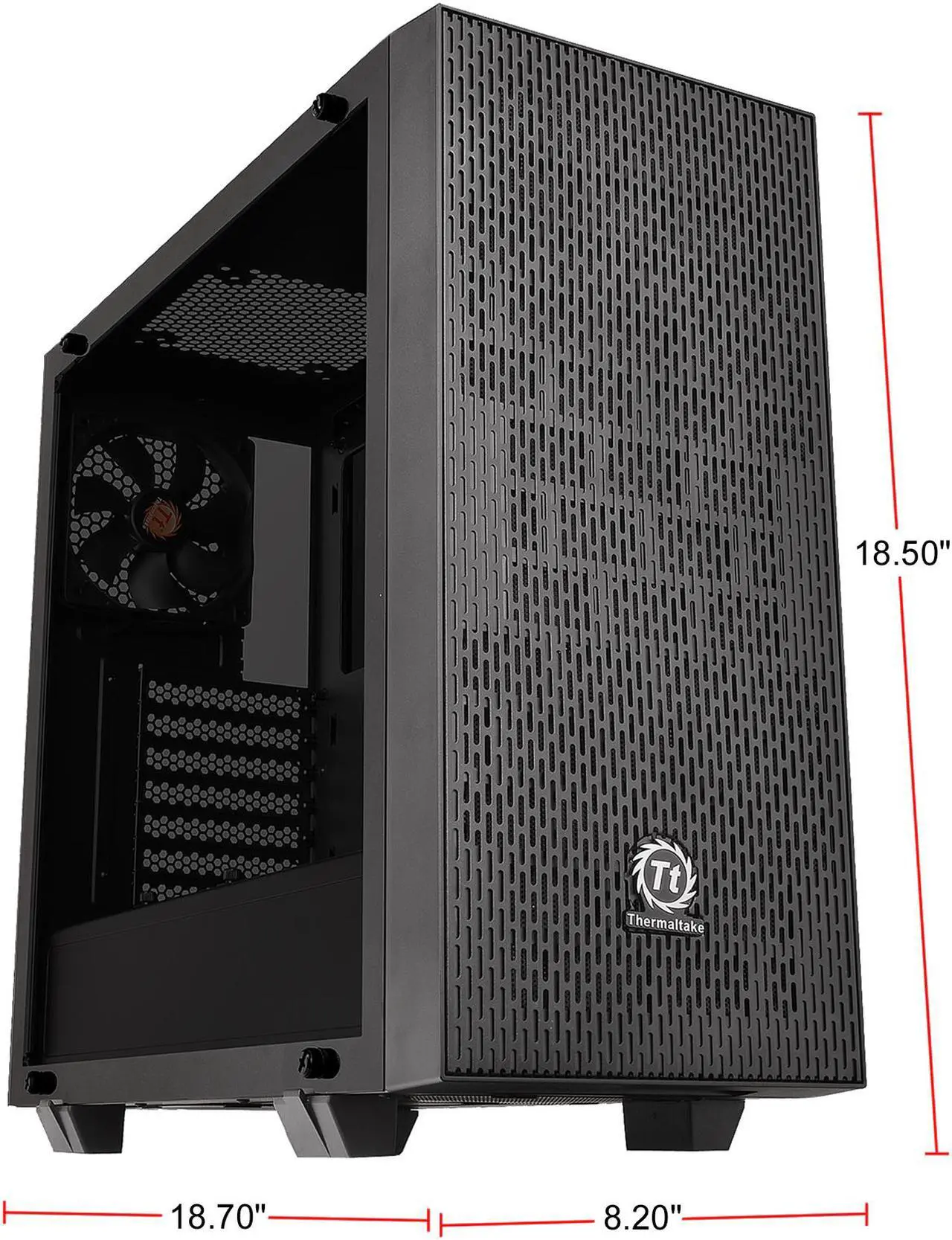 Alt view image 2 of 8 - Thermaltake Core G21 Dual 4mm Tempered Two-Toned Glass Power Cover ATX Black Gaming Computer Case CA-1I4-00M1WN-00