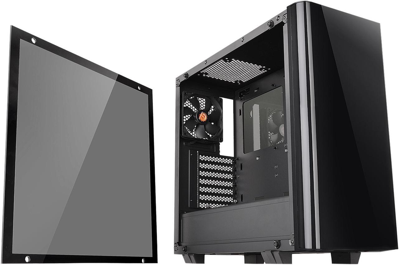 Alt view image 6 of 9 - Thermaltake View 21 Dual Tempered Glass ATX Tt LCS Certified Black Gaming Mid Tower Computer Case CA-1I3-00M1WN-00