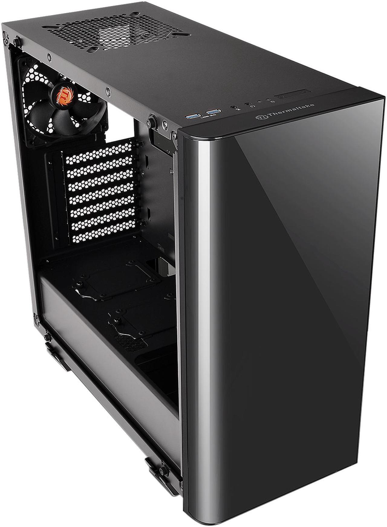 Alt view image 4 of 9 - Thermaltake View 21 Dual Tempered Glass ATX Tt LCS Certified Black Gaming Mid Tower Computer Case CA-1I3-00M1WN-00