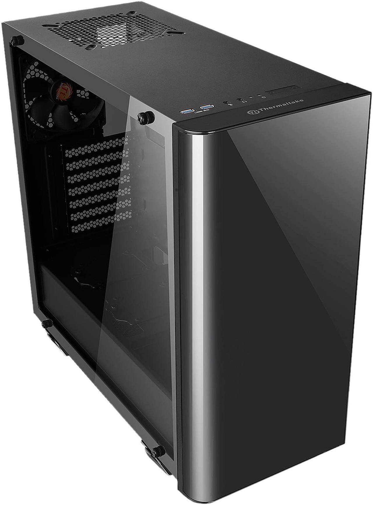 Alt view image 3 of 9 - Thermaltake View 21 Dual Tempered Glass ATX Tt LCS Certified Black Gaming Mid Tower Computer Case CA-1I3-00M1WN-00