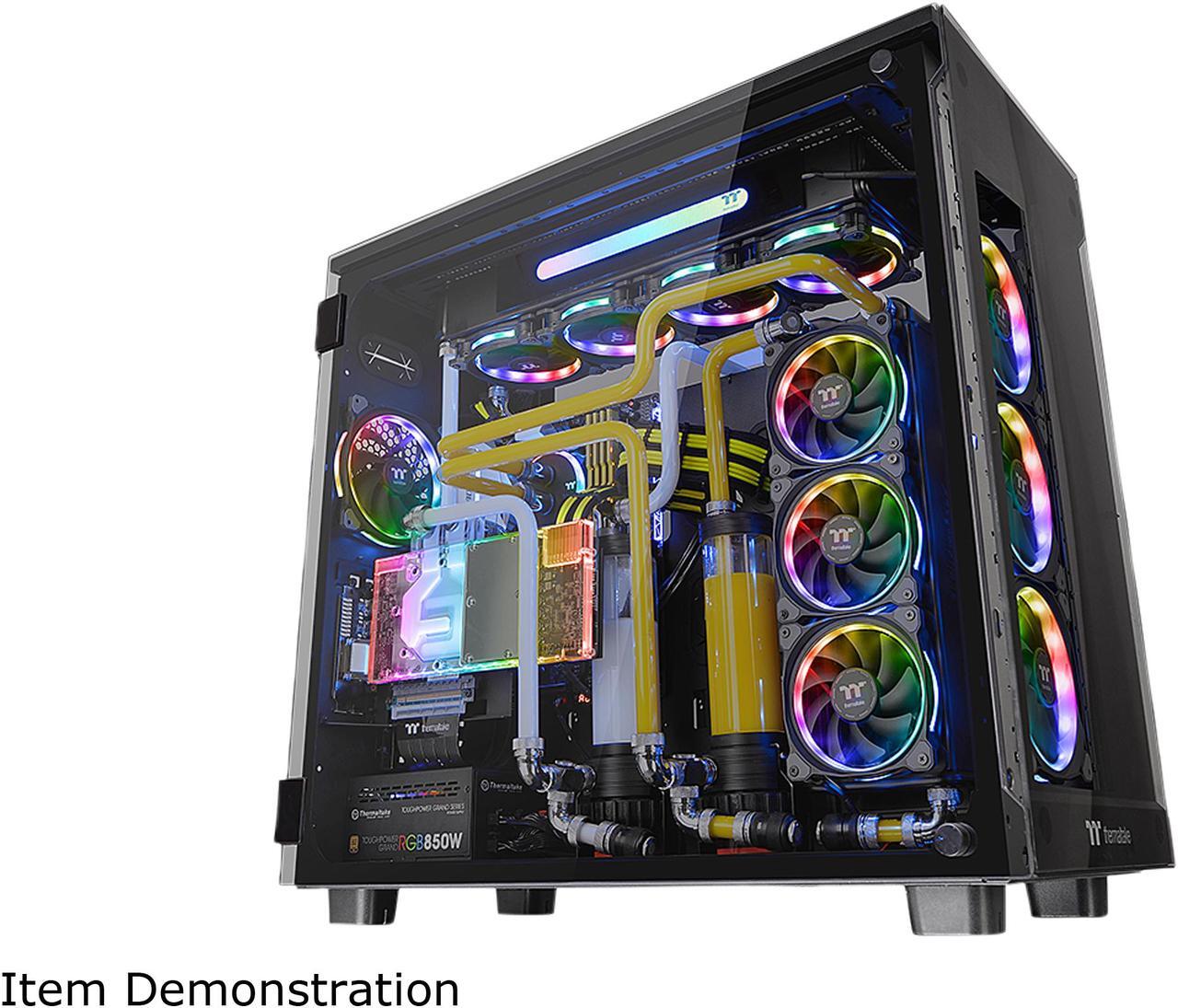 Alt view image 4 of 19 - Thermaltake View 91 RGB PLUS Tempered Glass XL-ATX Vertical GPU Modular Black Gaming Super Tower Computer Case CA-1I9-00F1WN-00