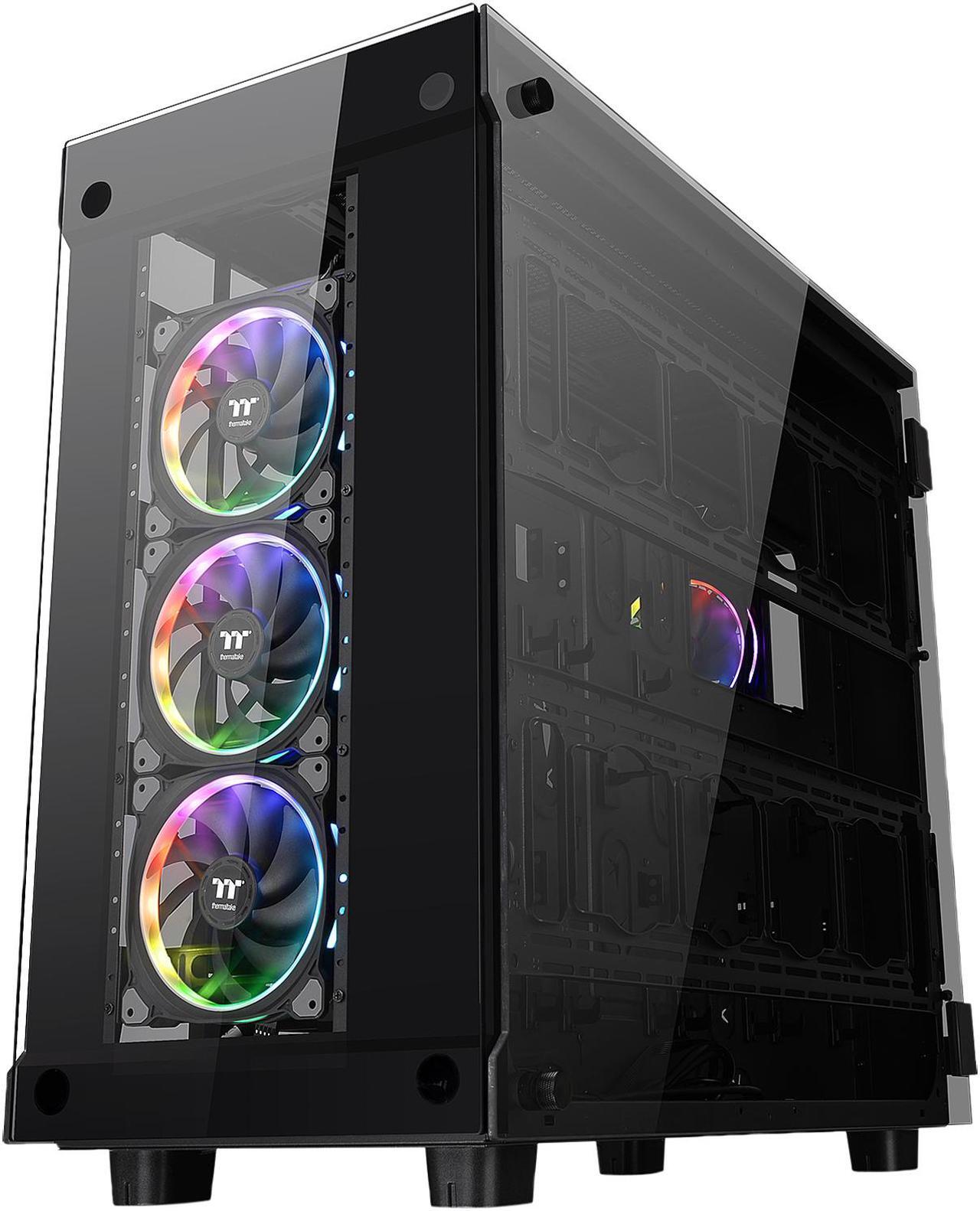 Alt view image 2 of 19 - Thermaltake View 91 RGB PLUS Tempered Glass XL-ATX Vertical GPU Modular Black Gaming Super Tower Computer Case CA-1I9-00F1WN-00