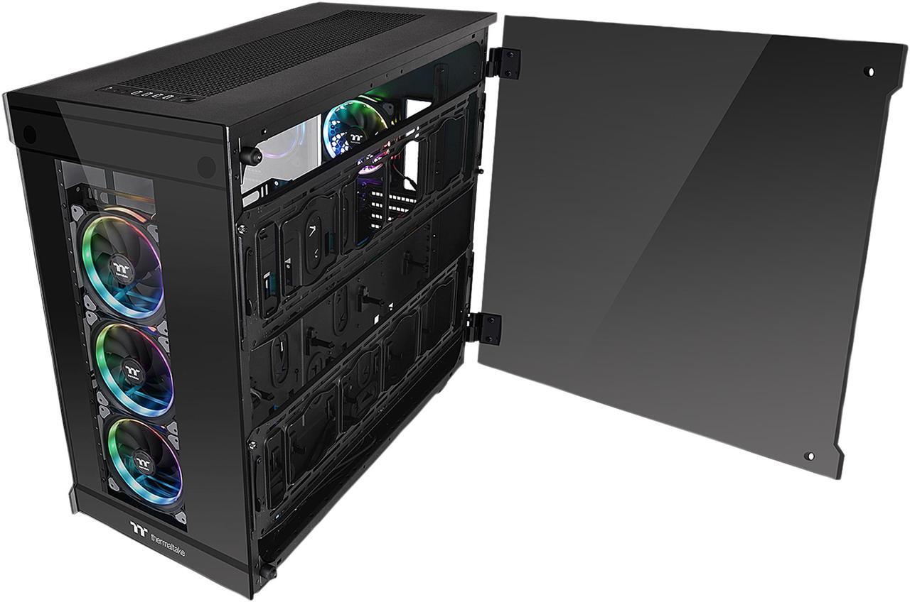 Alt view image 11 of 19 - Thermaltake View 91 RGB PLUS Tempered Glass XL-ATX Vertical GPU Modular Black Gaming Super Tower Computer Case CA-1I9-00F1WN-00