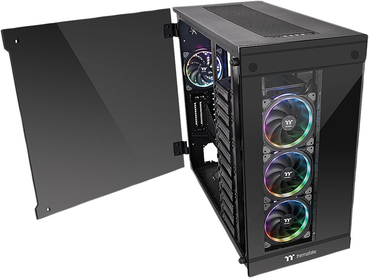 Alt view image 10 of 19 - Thermaltake View 91 RGB PLUS Tempered Glass XL-ATX Vertical GPU Modular Black Gaming Super Tower Computer Case CA-1I9-00F1WN-00