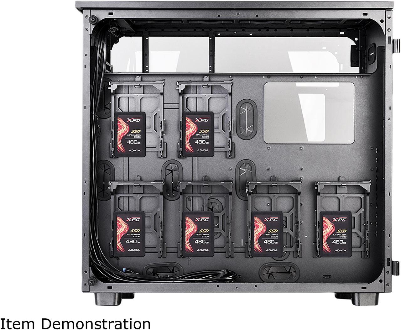 Alt view image 7 of 19 - Thermaltake View 91 RGB PLUS Tempered Glass XL-ATX Vertical GPU Modular Black Gaming Super Tower Computer Case CA-1I9-00F1WN-00