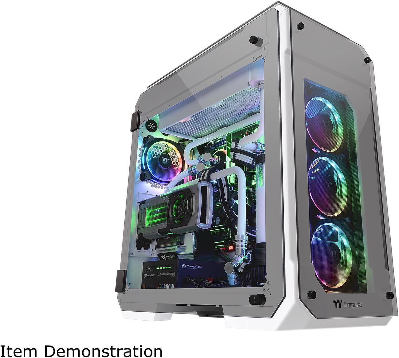 Alt view image 14 of 15 - Thermaltake View 71 Tempered Glass Snow Edition 4-Sided Tempered Glass E-ATX Vertical GPU Modular Gaming Full Tower Computer Case CA-1I7-00F6WN-00