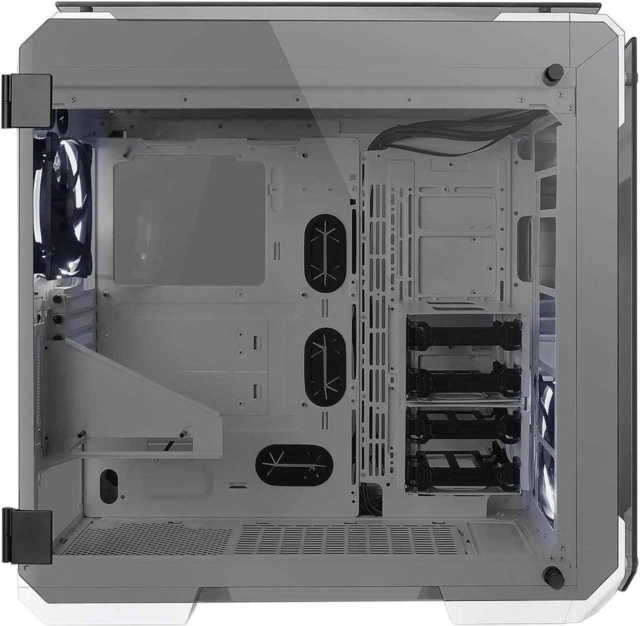 Alt view image 4 of 15 - Thermaltake View 71 Tempered Glass Snow Edition 4-Sided Tempered Glass E-ATX Vertical GPU Modular Gaming Full Tower Computer Case CA-1I7-00F6WN-00