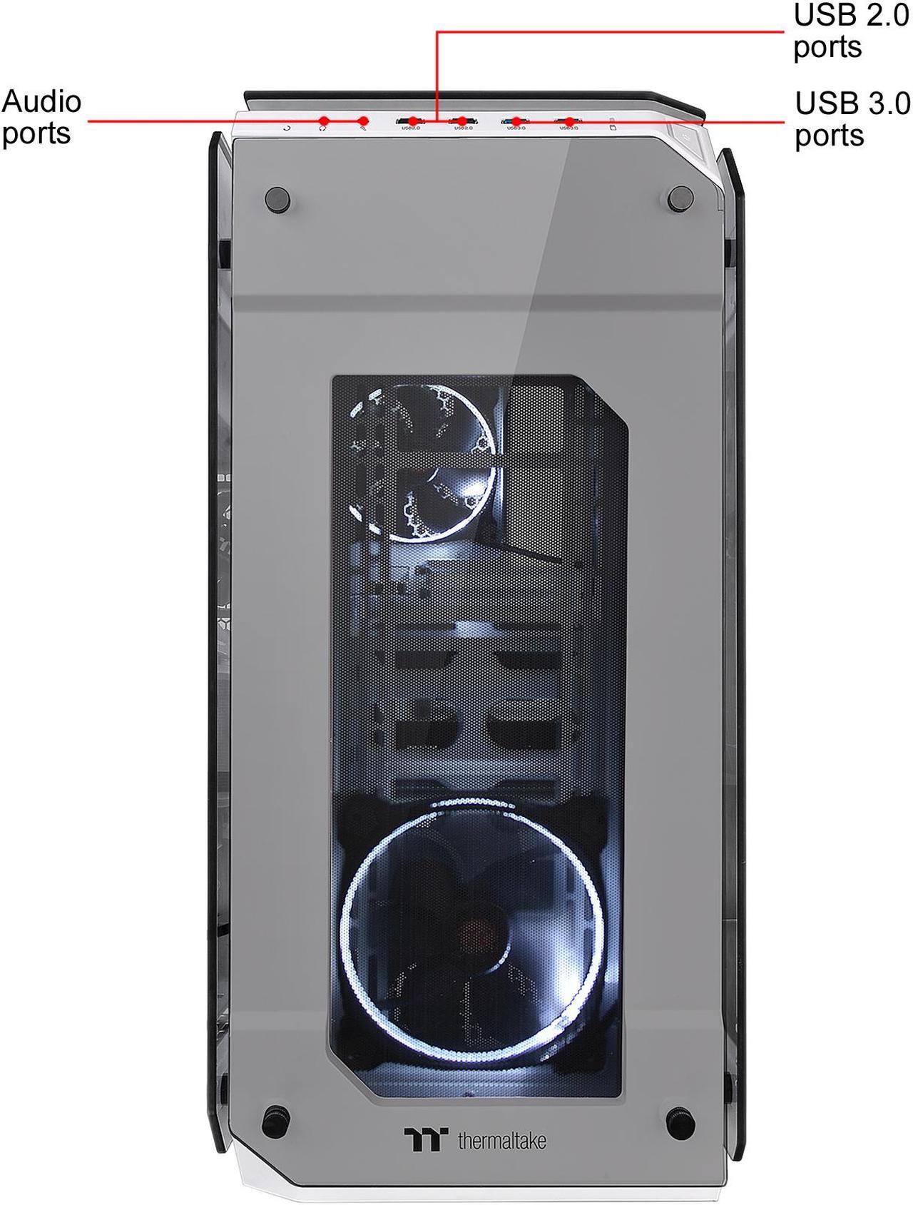 Alt view image 3 of 15 - Thermaltake View 71 Tempered Glass Snow Edition 4-Sided Tempered Glass E-ATX Vertical GPU Modular Gaming Full Tower Computer Case CA-1I7-00F6WN-00