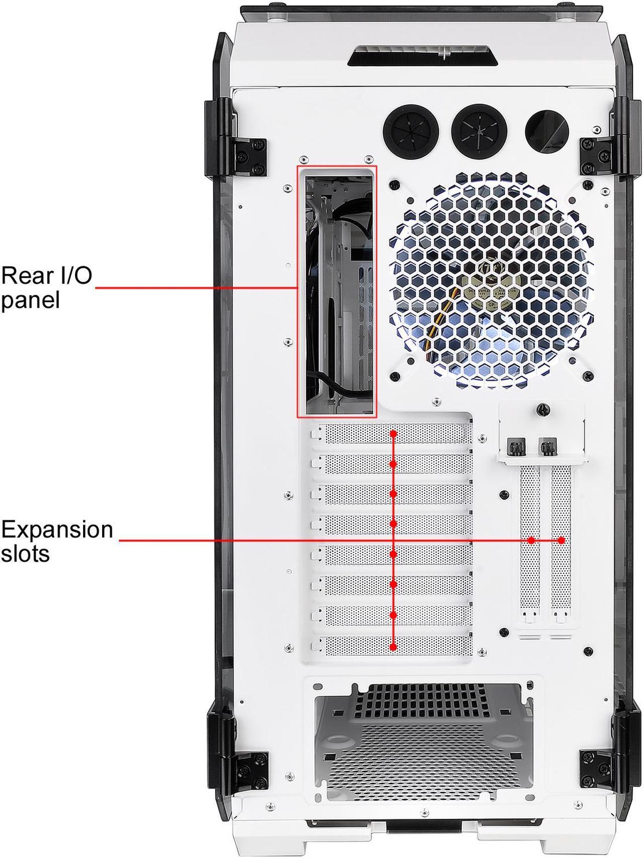 Alt view image 13 of 15 - Thermaltake View 71 Tempered Glass Snow Edition 4-Sided Tempered Glass E-ATX Vertical GPU Modular Gaming Full Tower Computer Case CA-1I7-00F6WN-00