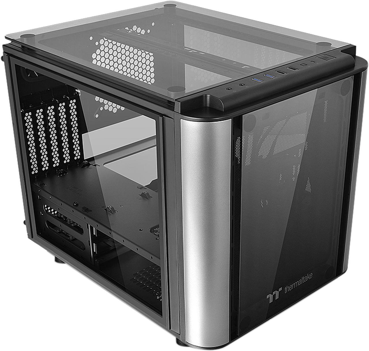 Thermaltake Level 20 VT Tempered Glass Interchangeable Panel DIY LCS Chamber Concept Micro ATX Modular Gaming Computer Case CA-1L2-00S1WN-00