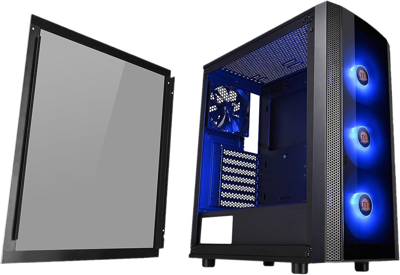 Alt view image 3 of 14 - Thermaltake Versa J25 Tempered Glass RGB Edition CA-1L8-00M1WN-01 Black SPCC / Tempered Glass ATX Mid Tower Computer Case
