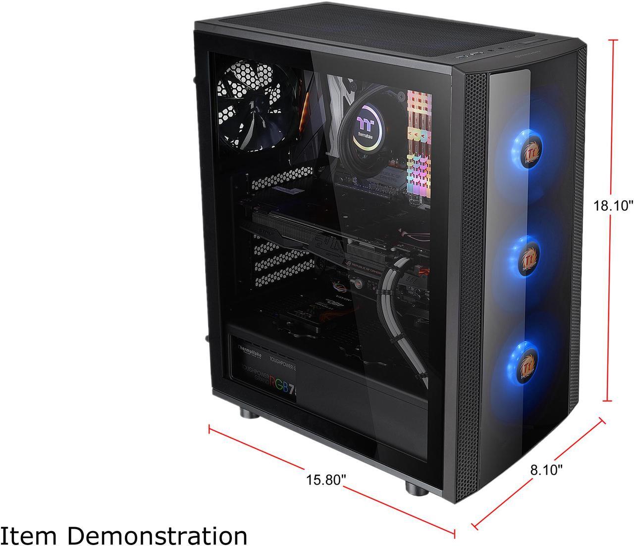 Alt view image 10 of 14 - Thermaltake Versa J25 Tempered Glass RGB Edition CA-1L8-00M1WN-01 Black SPCC / Tempered Glass ATX Mid Tower Computer Case