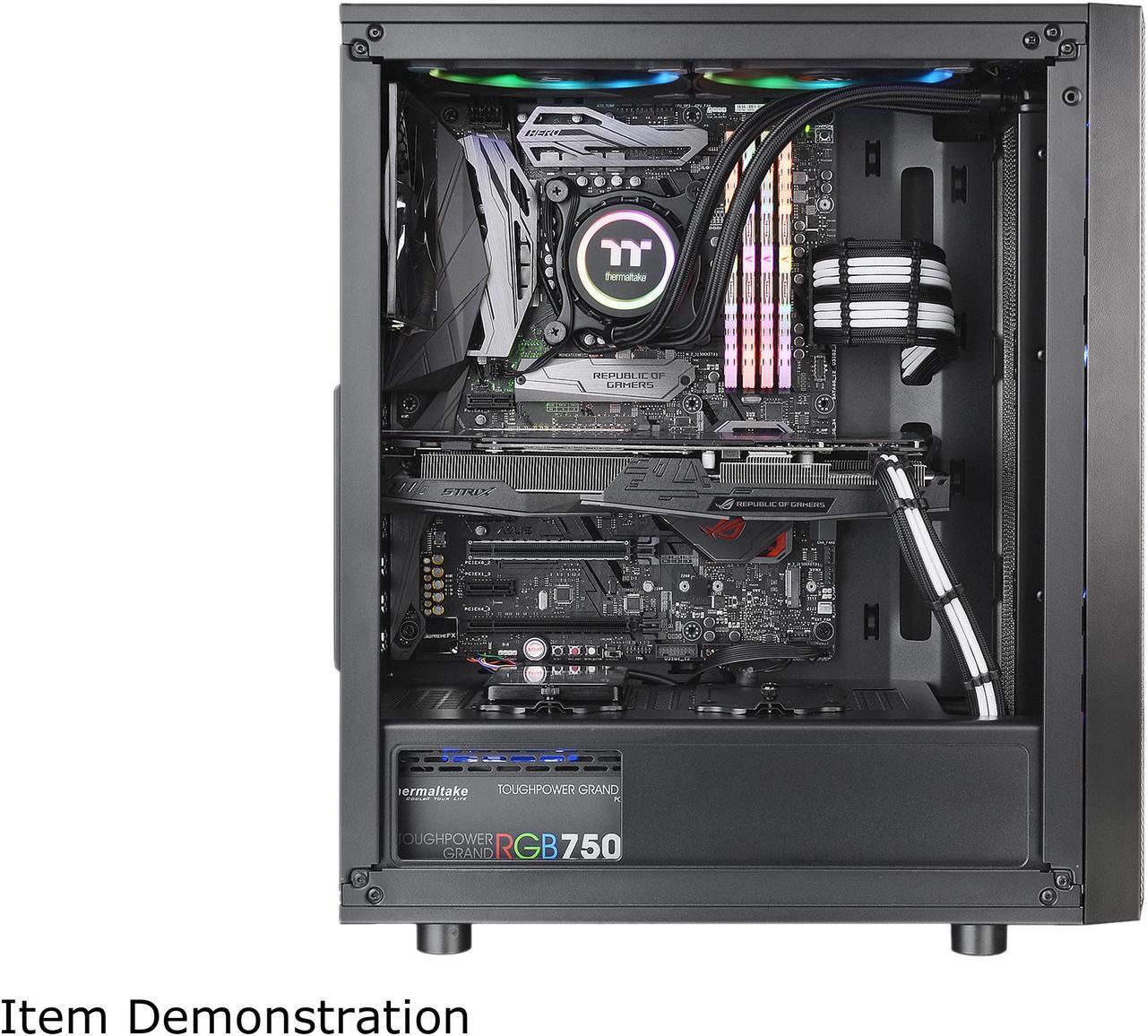 Alt view image 5 of 14 - Thermaltake Versa J25 Tempered Glass RGB Edition CA-1L8-00M1WN-01 Black SPCC / Tempered Glass ATX Mid Tower Computer Case