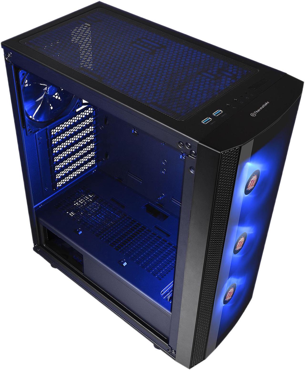 Alt view image 9 of 14 - Thermaltake Versa J25 Tempered Glass RGB Edition CA-1L8-00M1WN-01 Black SPCC / Tempered Glass ATX Mid Tower Computer Case